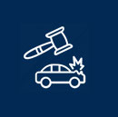 graphic of gavel with a malfunctioning car