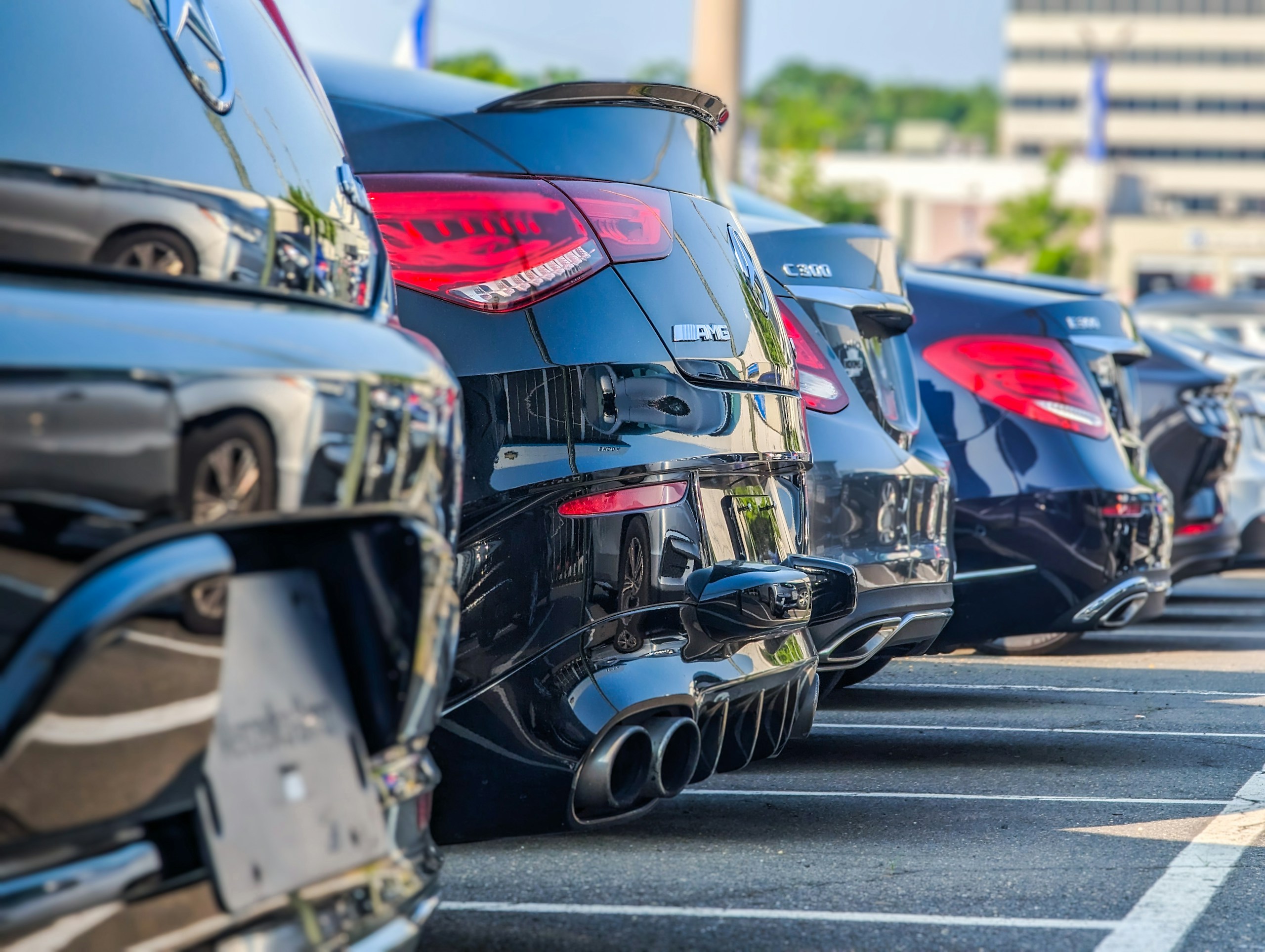 Cars in a row