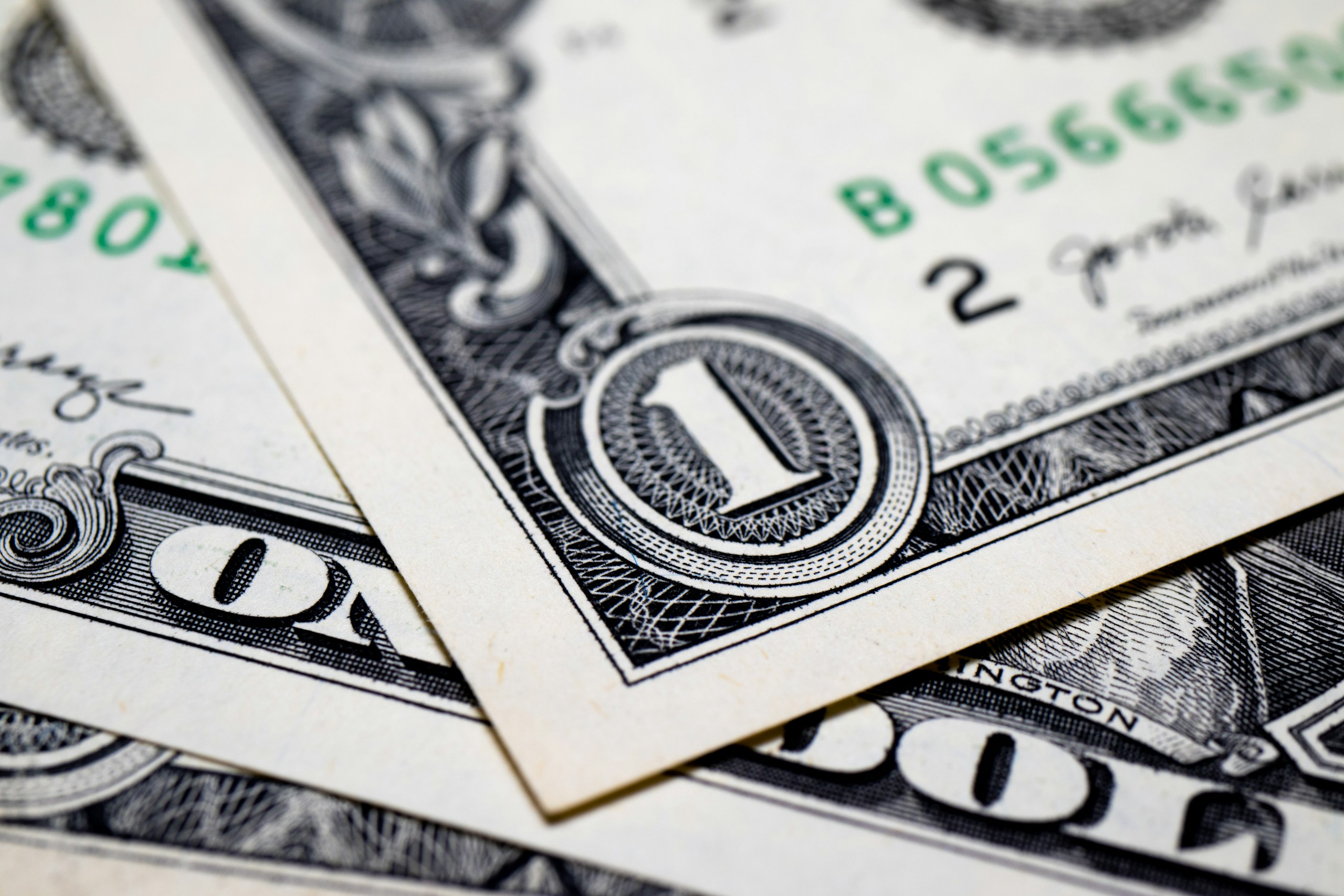 Close up one dollar bill