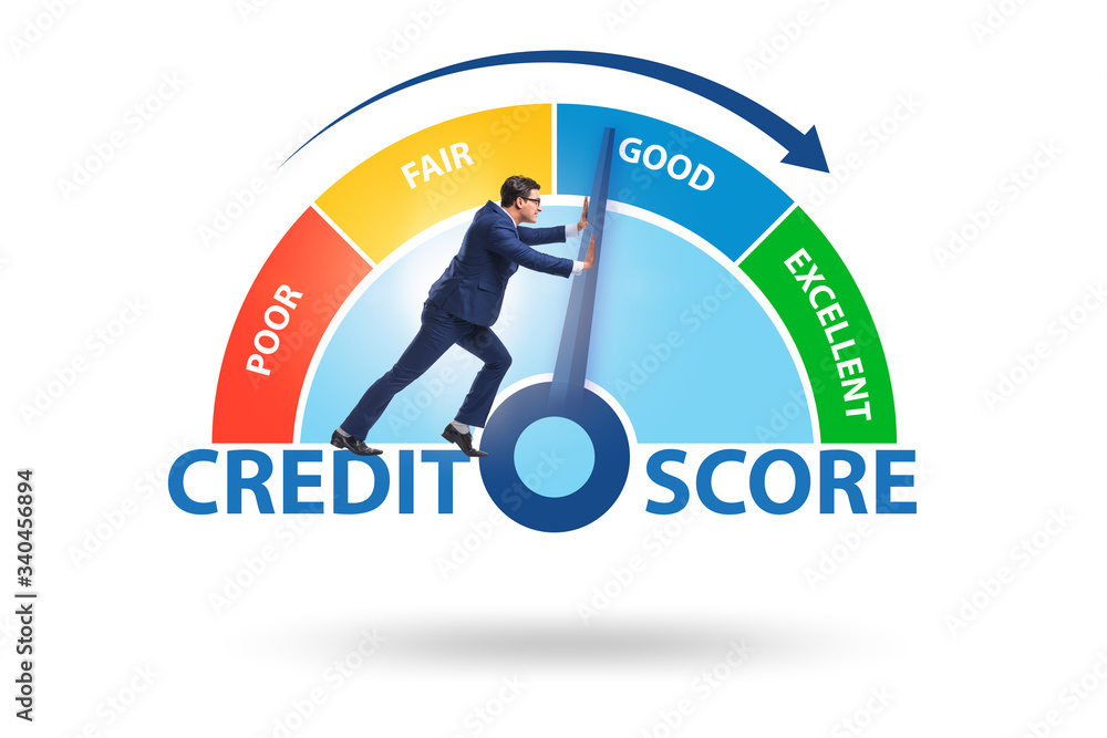 Businessman trying to improve credit score
