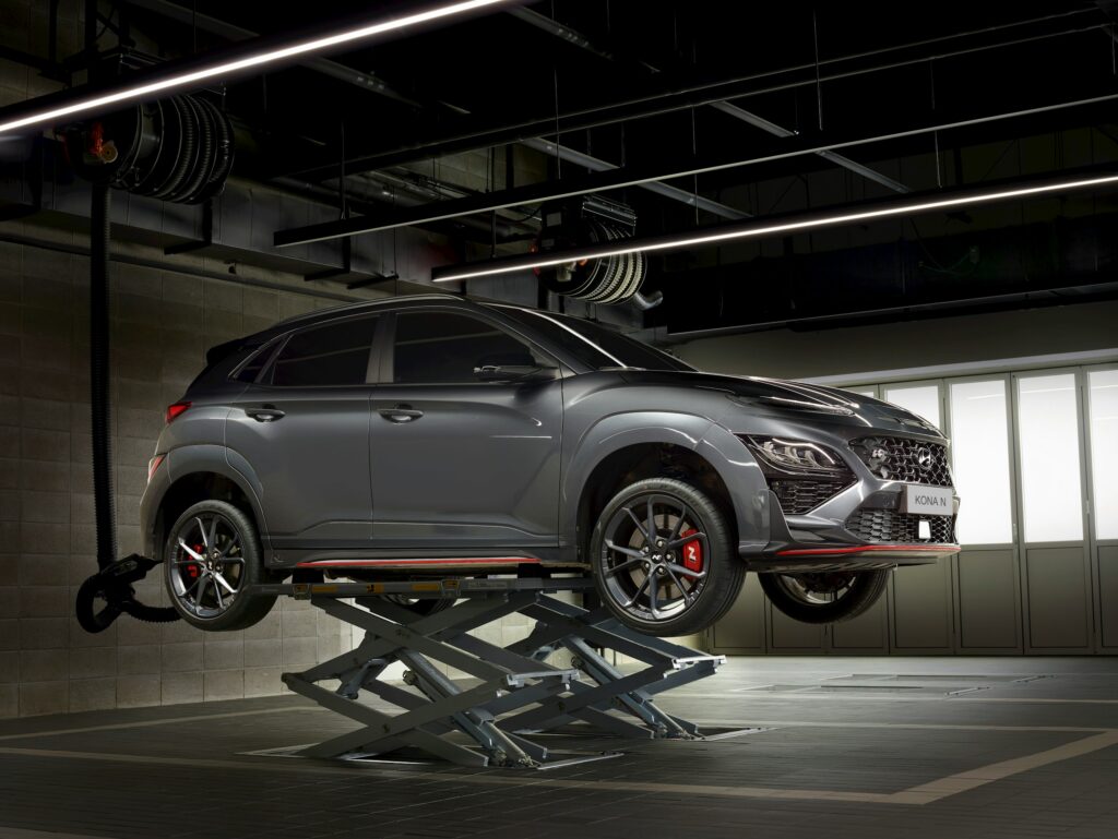 Hyundai Kona N in the repair shop