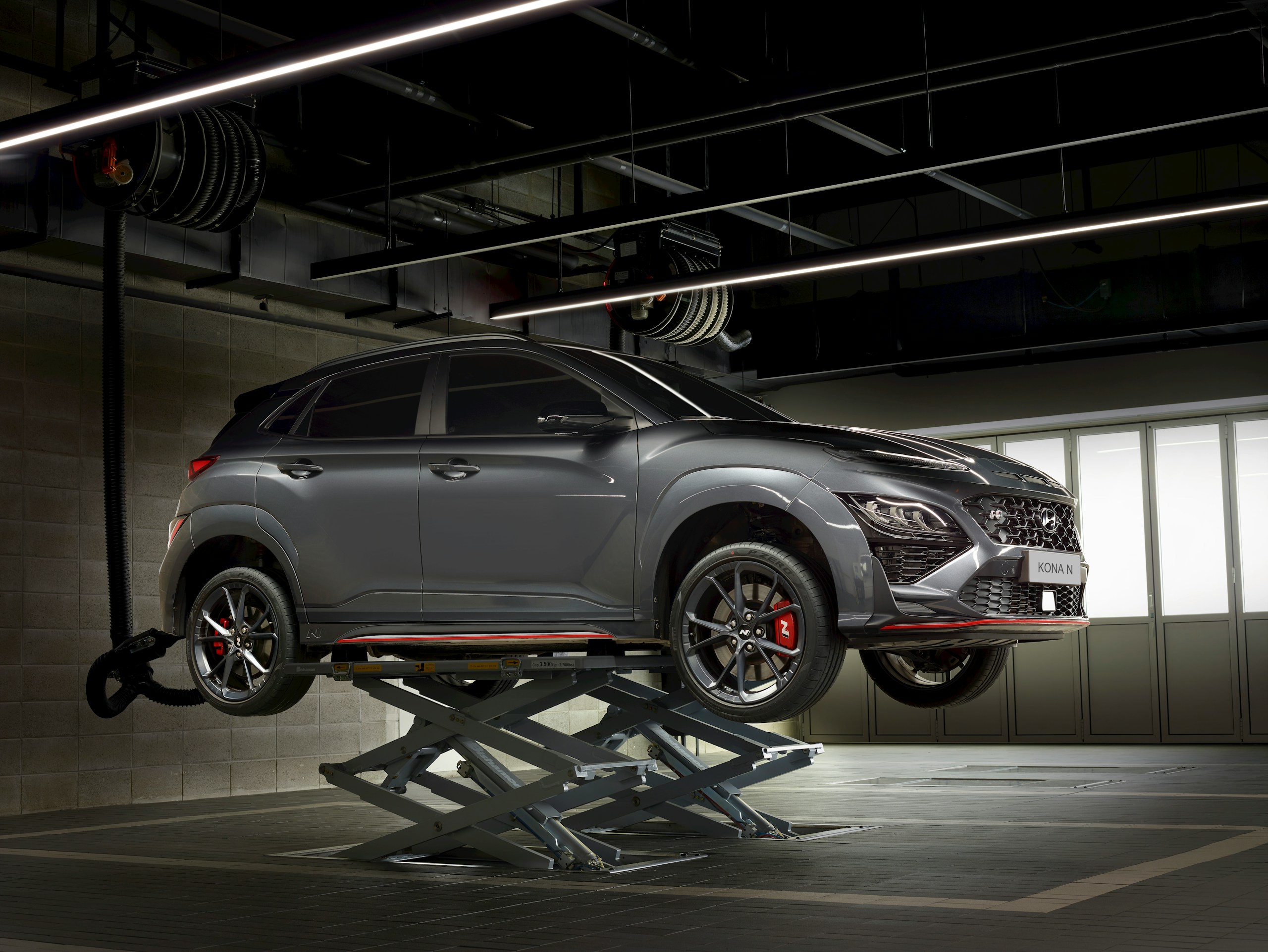 Hyundai Kona N in the repair shop