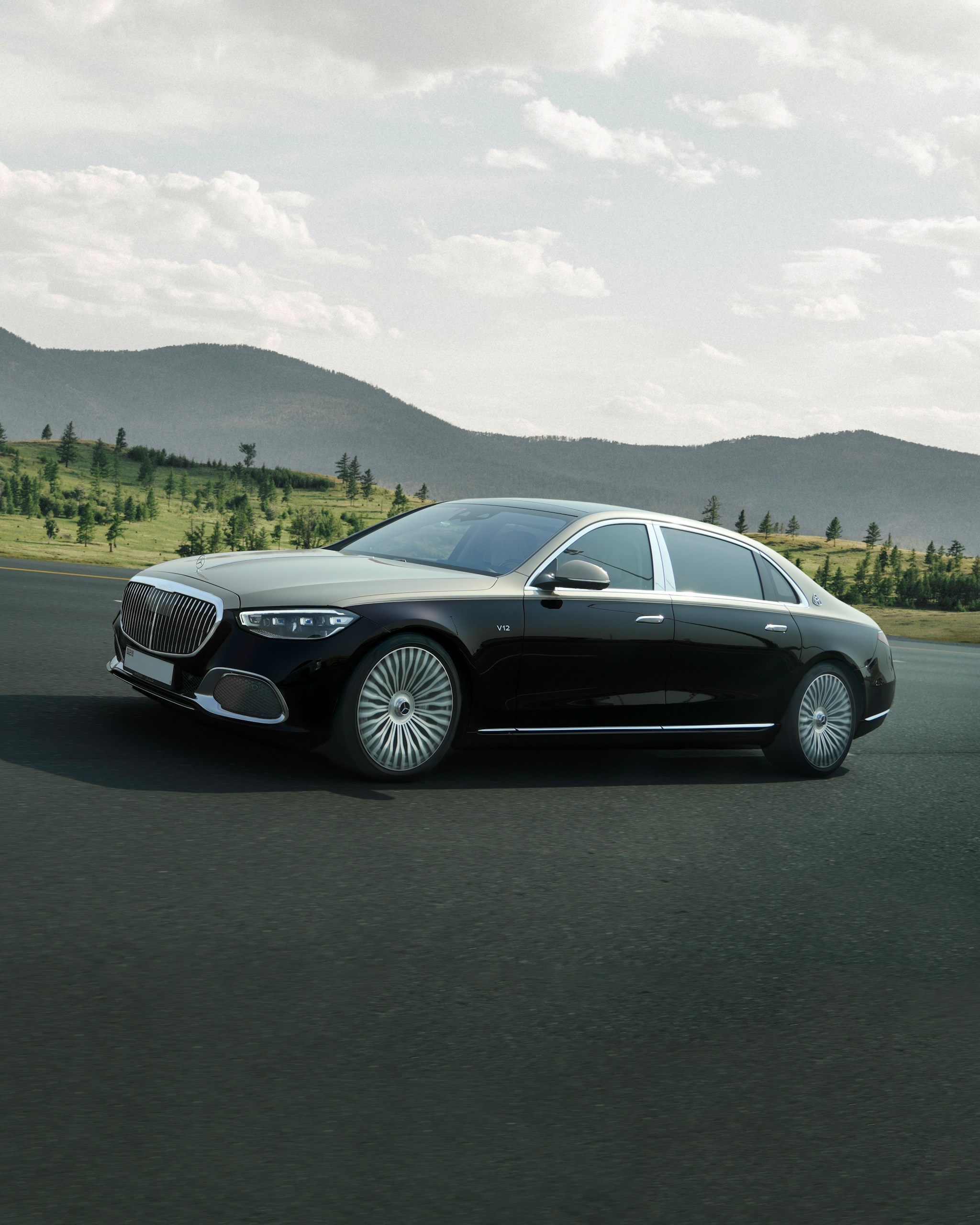The new Mercedes Maybach on the road