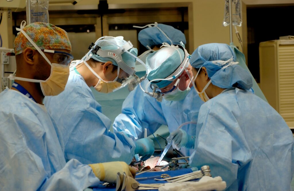 Doctors performing surgery.