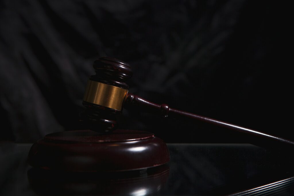 gavel in the dark background. law concept