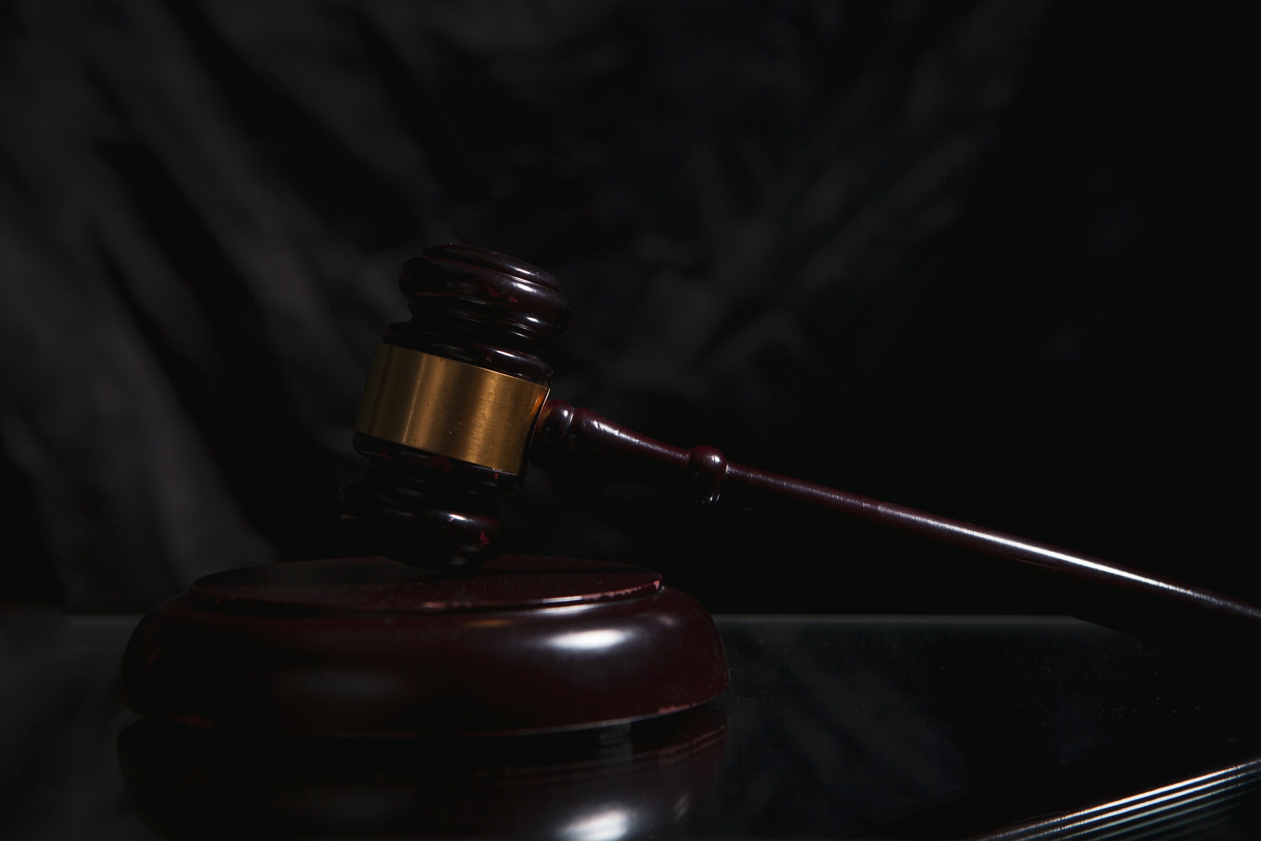 gavel in the dark background. law concept