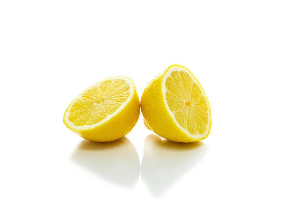 Lemons on white background