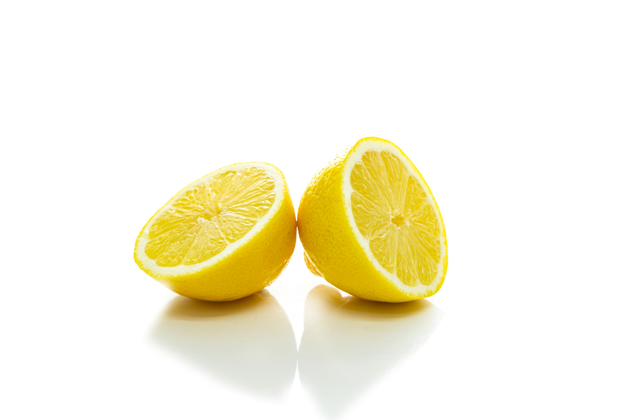 Lemons on white background